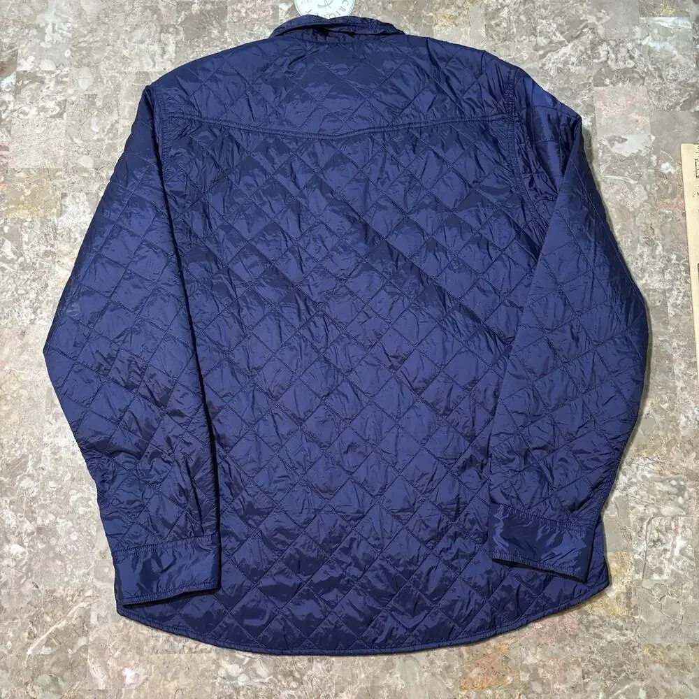 Criquet Quilted Shacket Mens XL Blue Pearl Snap Long Sleeve Golf Western NEW - Picture 9 of 10